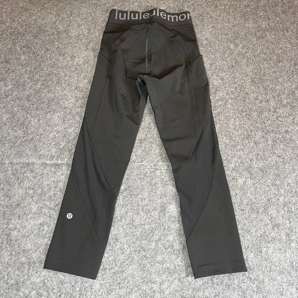 Lululemon‎ Youth Leggings Spell out Waistband Elastic Stretch Pull On Size 2